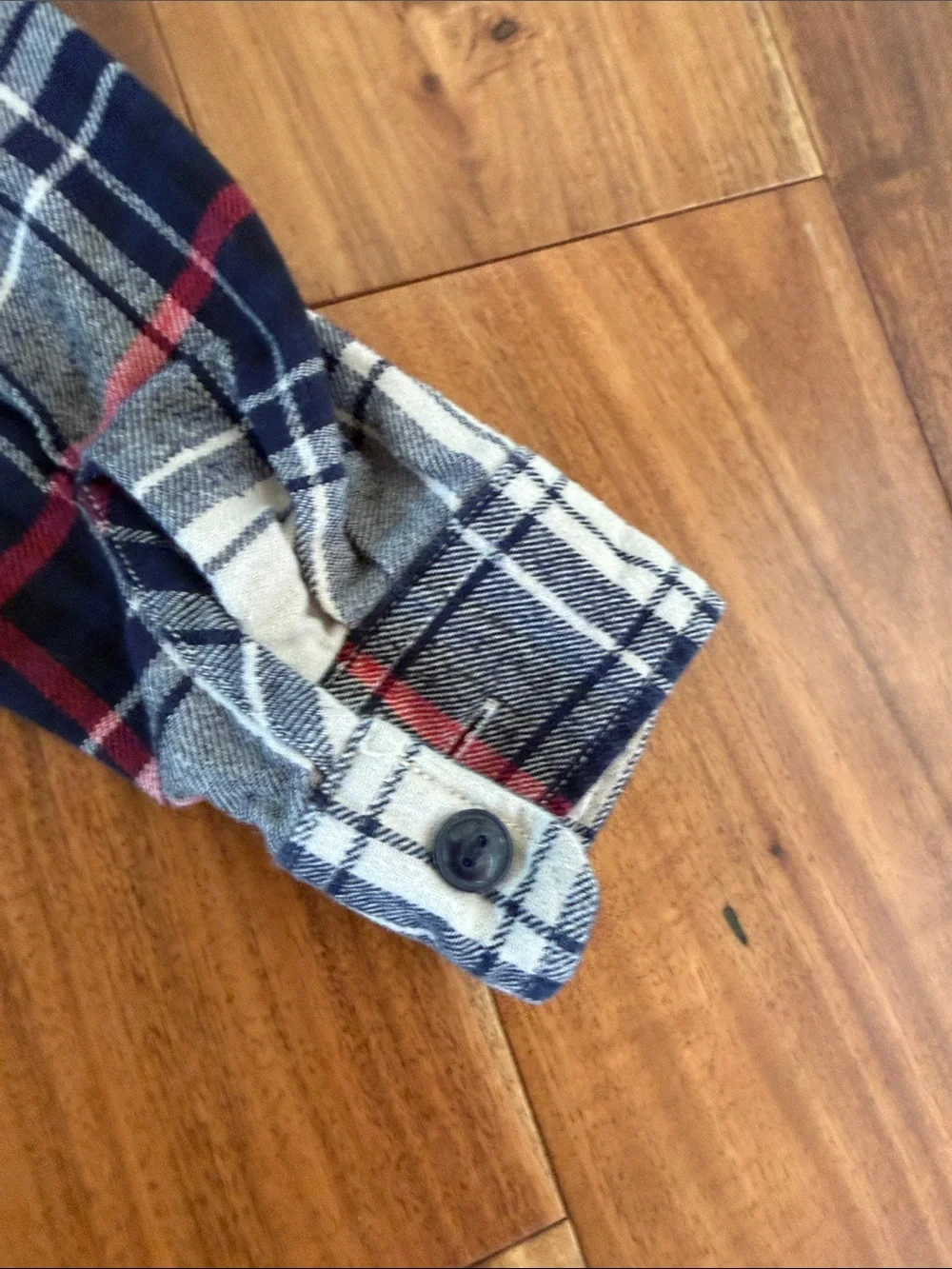 GAP Navy, White & Red Plaid Button-Down Shirt